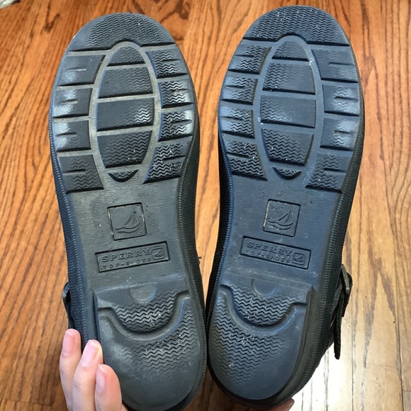 Sperry Top Sider Black Glitter Quilted Rain Boots - Picture 6 of 6